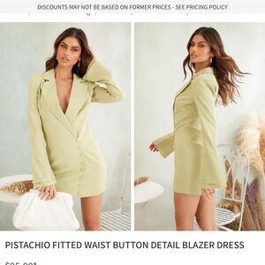 NWT Pretty Little Thing FITTED WAIST BUTTON DETAIL BLAZER DRESS